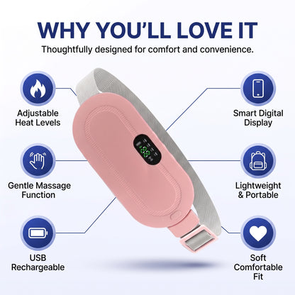 Rechargeable Period Pain Relief Belt with Heating & Massage